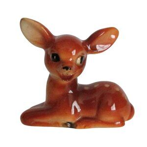 Vintage Ceramic Deer Figurine Made in Japan Woodland Rustic Charm Home Decor